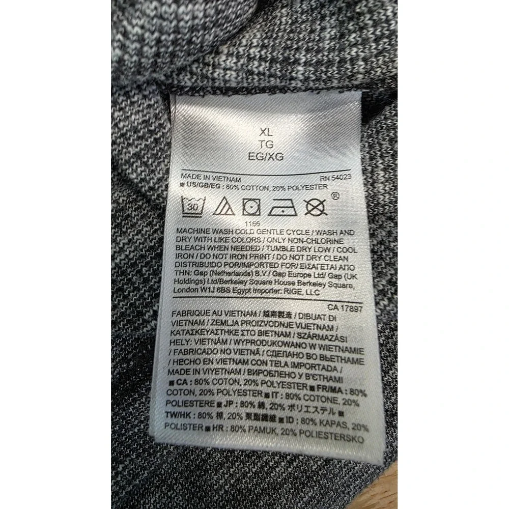 Banana Republic Men's XL Gray Space Dye Waffle Knit Thermal Long Sleeve Shirt